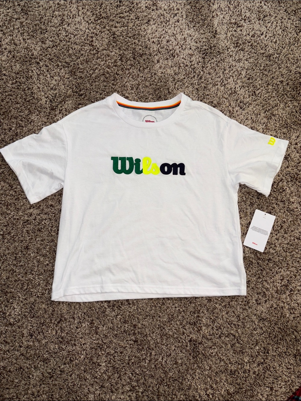 Wilson White Short-Sleeve Tee with Multicolor Logo